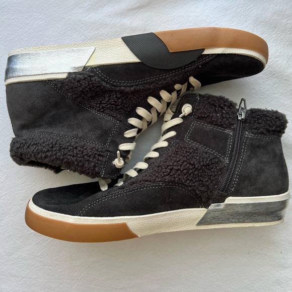 New Dolce Vita Women's Zilvia Plush Lace Up Zip High Top Sneakers Size 11 - Picture 6 of 9